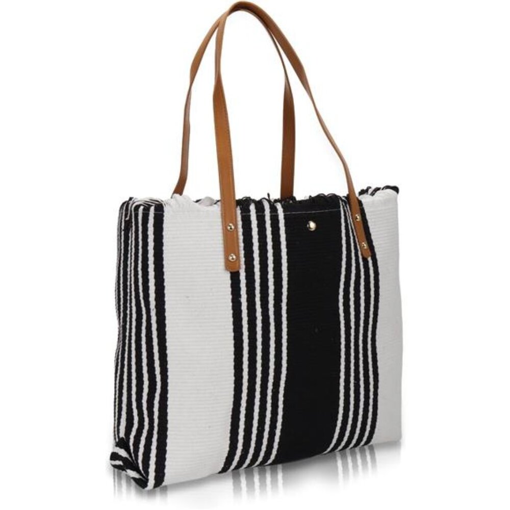 Women's Large Beach Tote Bag, Black